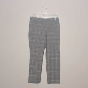 Banana Republic Avery Straight Pant Grey Plaid Shimmer Size 4